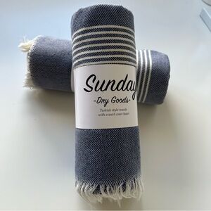 Dry Goods Blue and White Turkish Towel 2/$35